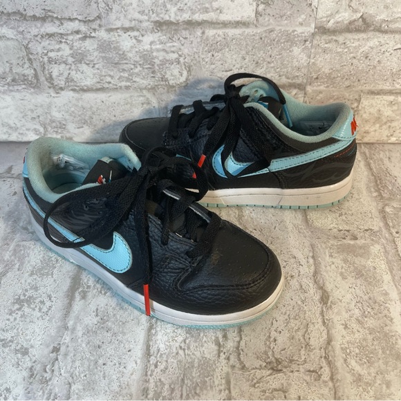 Nike Dunk Low SE Barbershop Black Kids Sneakers Size 11C - Picture 1 of 11